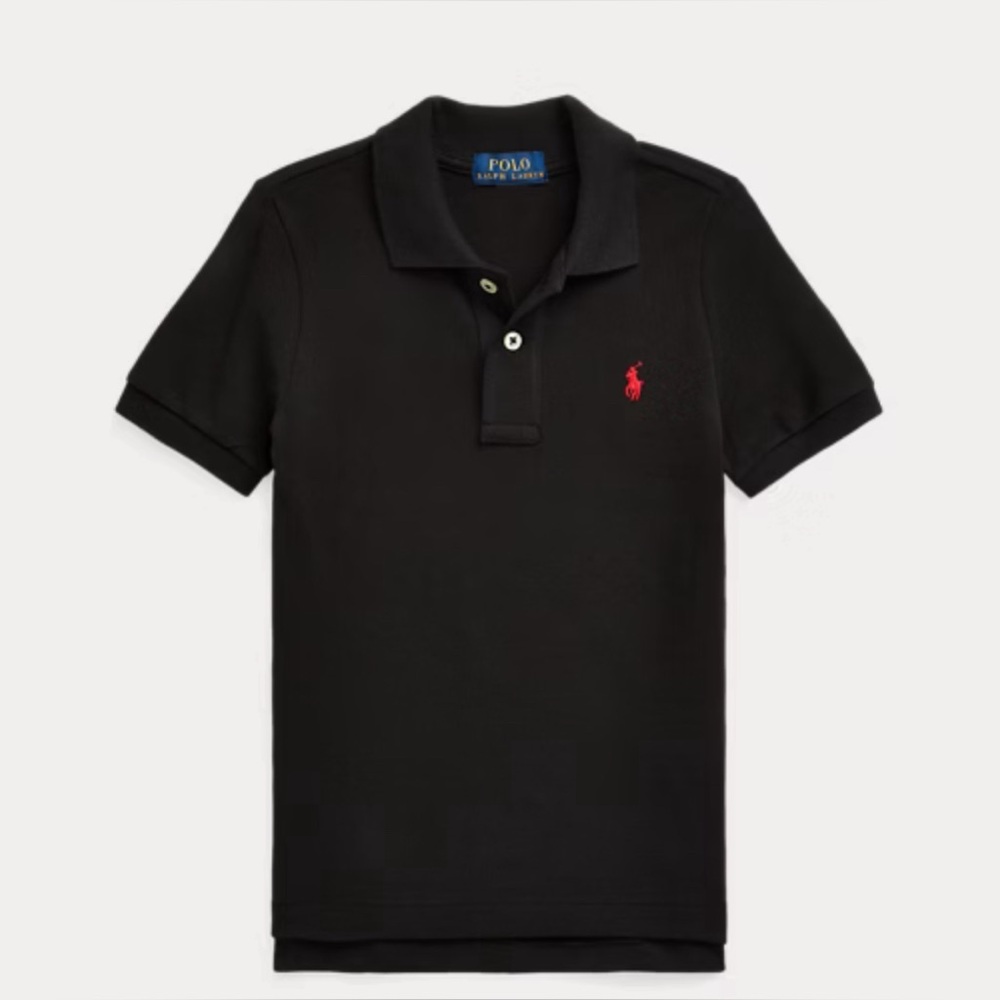 Polo Ralph Lauren Black Mesh Polo shirt size 7